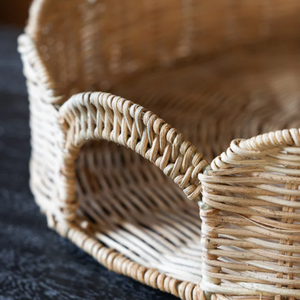 Hot Selling Rattan Serving Tray Circular Scalloped Edge Woven Material Kitchen Fruit Display Organizer For Daily Wholesale - Product Image 3