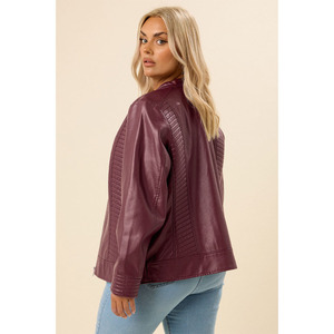 Chaqueta de Cuero para Mujer, Diseño Sólido de Punto Transpirable, Venta Caliente, Servicio OEM - Product Image 2