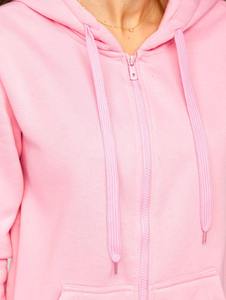 Conjunto Deportivo con Capucha Rosa para Mujer, Sudadera y Pantalones Largos de Color Sólido con Bolsillos Laterales, Ropa Casual de Otoño - Product Image 5