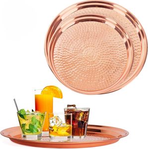Serving tray <b>copper</b> tray hammered <b>copper</b> tray round <b>copper</b> tray <b>copper</b> platter metal serving tray <b>copper</b> food tray <b>copper</b> drink - Product Image 4