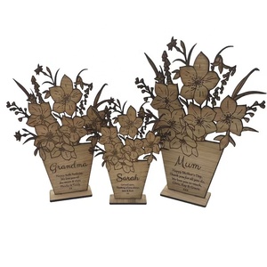 Bouquet de fleurs de table à cadre en bois rustique fait à la main cadeau d'anniversaire et de fête des mères personnalisé pour la fête des femmes - Product Image 1