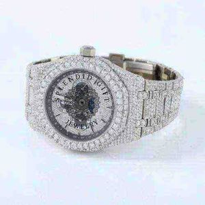 Reloj de Lujo con Diamantes para Hombre, Regalo Espléndido, con Movimiento de Cuarzo ETA Analógico, Caja de 28 mm, Cristal de Zafiro, Moissanita/Plata - Product Image 6