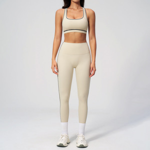 Custom Logo Brushed Yoga Set Tight Fit Quick Dry <b>Bra</b> Mid Waist Shorts Fitness Outfit Breathable Outdoor Running Workout Wear - Product Image 6