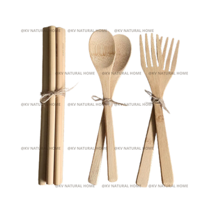 Disposable Handmade 100% eco-friendly Vietnam Natural Color OEM/ODM Durable Craftsman Bamboo <b>Utensils</b> - Product Image 3