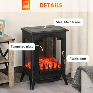 Calentador de chimenea eléctrico LED realista de 23 "con protección contra sobrecalentamiento Estufa de chimenea negra con salida de potencia de 750W/1500W - Product Image 2