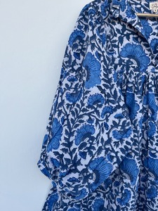 Women's White Blue Floral Mini <b>Dress</b> Pure Cotton Summer Wear Beach Holiday Ladies Outfit Boho Women <b>Dress</b> Bulk Manufacturer - Product Image 4