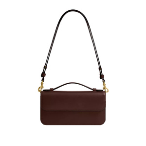 Sac à bandoulière en cuir véritable, minimaliste, léger, intemporel, pour affaires, compartiments structurés, sangle réglable, raffiné - Product Image 1