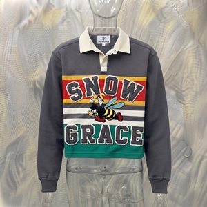 เสื้อฟุตบอลแขนยาวลายทาง SNOWGRACE ปักโลโก้ คอปกพับได้ สำหรับผู้ใหญ่ 男女  ผ้าโพลีเอสเตอร์ระบายอากาศได้ดี - Product Image 3