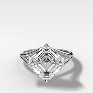 3 Carat Asscher Cut Lab Grown Diamond Solitaire Engagement <b>Ring</b> <b>Dainty</b> Prong Set IGI Certified DEF Color 10k 14k 18k Solid Gold - Product Image 3
