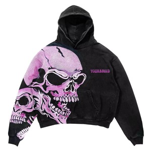 OEM High Quality Wholesale Custom Logo Digital Printing Bulk Oversized Fleece 100% Cotton Vintage Washed Winter Unisex Hooded - Product Image 5