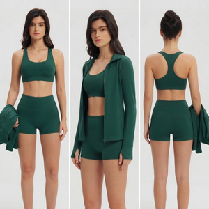 Ensemble de yoga 2 pièces bleu pour femme Sam Tactical, haut court à col carré et short taille haute, prix avantageux, vente en gros, conception personnalisée OEM - Product Image 4