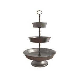 Support à gâteau à trois étages en métal, fer galvanisé, rond, présentoir à desserts, support à cupcakes, support à pâtisserie pour mariage, nouveau design - Product Image 1