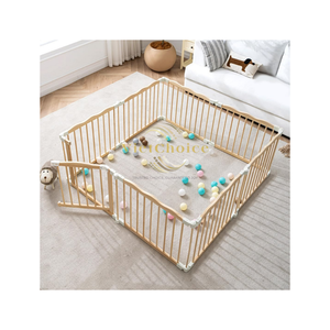 Parc de jeu en bois écologique moderne VietChoice – Centre d'activités sécurisé à 4/6/8 panneaux, finition lisse et conviviale, fabriqué au Vietnam - Product Image 1