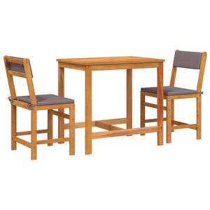 Set 3 pezzi balcone in legno massello di Acacia con cuscini Set da giardino - Product Image 2