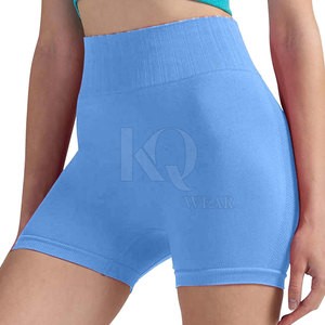 Shorts de cycliste taille haute pour femme, écologiques, légers, respirants, en Spandex/Polyester, pour le fitness, la course, le yoga et l'entraînement - Product Image 2