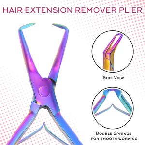 Hair Extension <b>Pliers</b> <b>Set</b> Metal Rainbow Color Tools for Install and Remove 6D Connectors - Product Image 5