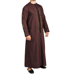 Modern Kuwait Style Stand Collar Modest Thermal Breathable Plus Size Solid Long Sleeve <b>Mens</b> <b>Thobes</b> 2026 High Quality - Product Image 5
