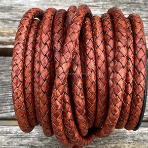 Cuerda de cuero de Bolo redonda trenzada Cuerda de cuero de vaca de grano completo para manualidades, proyectos de joyería, encanto, accesorios de decoración del hogar - Product Image 5