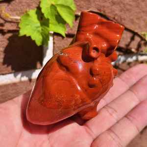 Figura de Corazón de Jaspe Rojo Tallada a Mano, Piedra de Cristal Curativa, Decoración Energética del Chakra Raíz, Regalo Espiritual para el Hogar u Oficina - Product Image 5