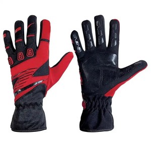 Guantes de Carreras Impermeables Ligeros de Dedo Completo con Recubrimiento de PU Antideslizantes para Hombre, para Karting al Aire Libre, Invierno, Rojo y Negro, Cierre de Gancho y Bucle - Product Image 3