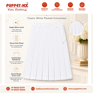 Jupe plissée blanche de qualité supérieure pour uniforme scolaire, bas de tenue pour bébés filles et enfants, tissée, service OEM, polyester/coton, approvisionnement en gros - Product Image 6