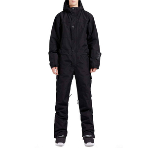 Combinaison de ski imperméable pour femme, noire, 10 000 mm, avec capuche, isolation synthétique, fermeture éclair, tenue de sport d'hiver pour l'extérieur - Product Image 6