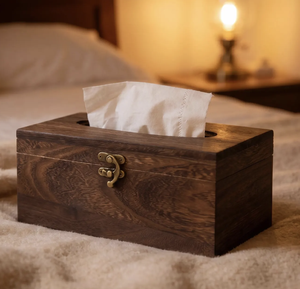 Boîte à mouchoirs rectangulaire en bois d'acacia de qualité supérieure, faite à la main, en bois massif, pour la maison, l'hôtel et le bureau, écologique - Product Image 5