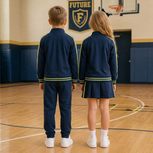 Ensemble d'uniformes scolaires confortables en polycoton, fournisseur d'uniformes personnalisés pour élèves du primaire - Product Image 2