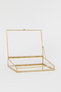 Ensemble de boîtes de rangement décoratives en métal et verre, faites à la main et personnalisées, avec cadre métallique pour organiser les bijoux, boîtes en verre - Product Image 2