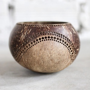 Centres de table porte-bougies pour mariage, faits à la main en noix de coco naturelle, pour bougies chauffe-plat. - Product Image 1