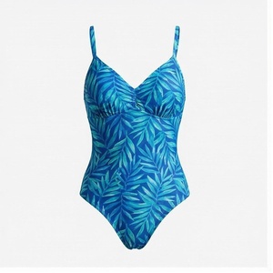 Blue Butterfly Print 2 Piece Yoga <b>Set</b> With Gold Trim Deep V Neck Halter Bodysuit And Knee Length Wrap <b>Skirt</b> - Product Image 1