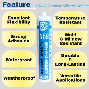 300ml Single Cartridge Non-Sag Medium Modulus Silicone Waterproof Weatherproof for Vertical & Overhead Joint Sealing and Packing - Product Image 6