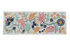 Embroidered Floral <b>Table</b> <b>Runner</b> Bohemian Cotton Home Decor Washable Pink Orange Green Pattern - Product Image 6