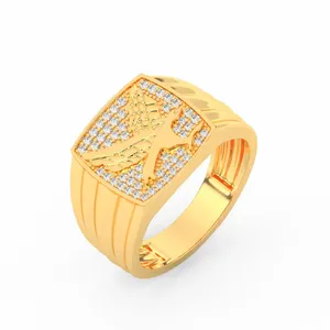 2CT D VVS1 Moissanite Eagle Signet <b>Ring</b> Gold Plated Sterling <b>Silver</b> Vintage Engagement Bird Iced Statement <b>Ring</b> <b>for</b> <b>Men</b> Women - Product Image 5