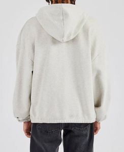 Sudadera con capucha de corte holgado para hombre, de algodón grueso, para boutiques estadounidenses, venta al por mayor, con bordado y etiqueta privada. - Product Image 2