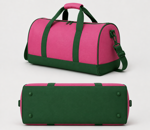 Sac de sport AKA en tissu Cordura rose et vert, imperméable, antibactérien, réversible, avec logo brodé, accessoires de sororité grecque - Product Image 2