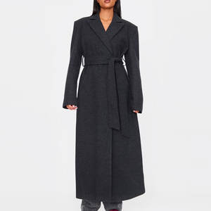 Abrigo Largo de Invierno para Mujer, Mezcla de Lana y Lona, Estilo Urbano Cálido - Product Image 1