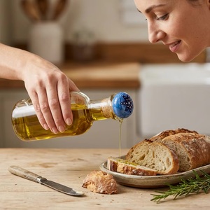 Beads Art Eco-Friendly Ceramic Olive Oil <b>Bottle</b> <b>Stopper</b> with Blue Star Pattern Cork Base Sealing Accessory - Product Image 4