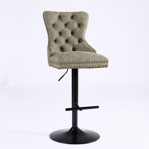 Sillas de Bar Modernas de A a Furniture con Asiento Ajustable de 26-33 Pulgadas en PU Retro, Respaldos Cómodos, Estilo Retro Envejecido - Product Image 3