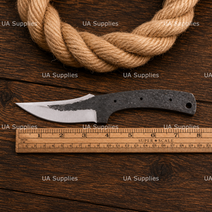 Cuchillo de Caza de Acero al Carbono Forjado a Mano de Grado Industrial UA Supplies, Mango de Acero al Carbono, Hoja de 8 Pulgadas con Punta Caída de 0.5mm - Product Image 3