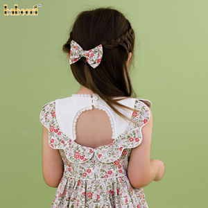 Vestido de Fiesta sin Mangas con Estampado Floral para Niñas, Mini Vestido con Cuello Peter Pan, Estilo Transpirable de Algodón, Bordado, 100% Certificado OEKO-TEX, Verano - Product Image 5