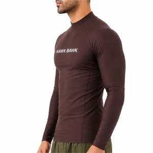 Custom Men's Compression <b>Mock</b> <b>Neck</b> Long Sleeve Shirt Quick Dry Breathable Fabric Lightweight Wear For Men Compression Shirt - Product Image 3