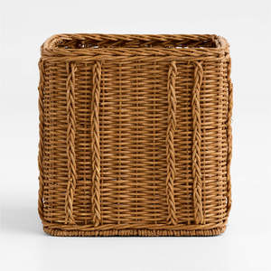 Open Top Rattan Storage <b>Basket</b> Woven Organizer <b>Basket</b> Practical Storage <b>Basket</b> For Magazine Book And Living Room <b>Display</b> - Product Image 2