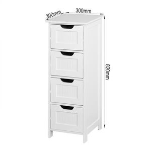 Freestanding White Bathroom Storage Cabinet with Drawers Bathroom Furniture - Product Image 3