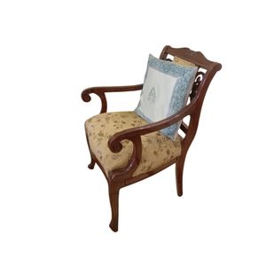 Silla de Salón de Madera de Diseño Tradicional Hecha a Mano, con Tapicería Floral y Respaldo Sólido, para Muebles de Hogar - Product Image 3