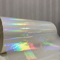 Meilleure vente A4 superposition holographique transparente 8.5*11 Texture coriace hologramme étanche laminé à froid rouleau BOPP Film