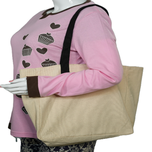 Bolsa de Tela de Algodón 100% Orgánico con Logotipo Personalizado, Ecológica, Reciclable, para Compras, Color Beige Natural, Asa Larga - Product Image 2