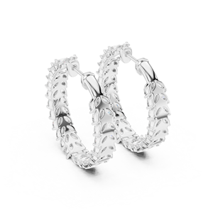 Pendientes de Aro de Plata de Lujo con Diamantes Marquise, Joyería Fina Minimalista para Mujer - Product Image 3