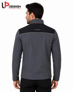 Veste softshell grise pour homme, personnalisée, imperméable, coupe-vent, doublée de polaire, pour la randonnée en plein air, vêtements de travail, veste tactique avec logo - Product Image 5
