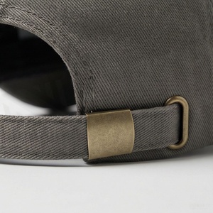 Unisex Gray 6-Panel <b>Baseball</b> <b>Cap</b> with Geometric Logo Front Panel Fitted Design Casual Style Twill Fabric - Product Image 6
